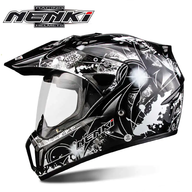 Шолом (мотард) Nenki MX-310, Black White (L) — купити в Україні